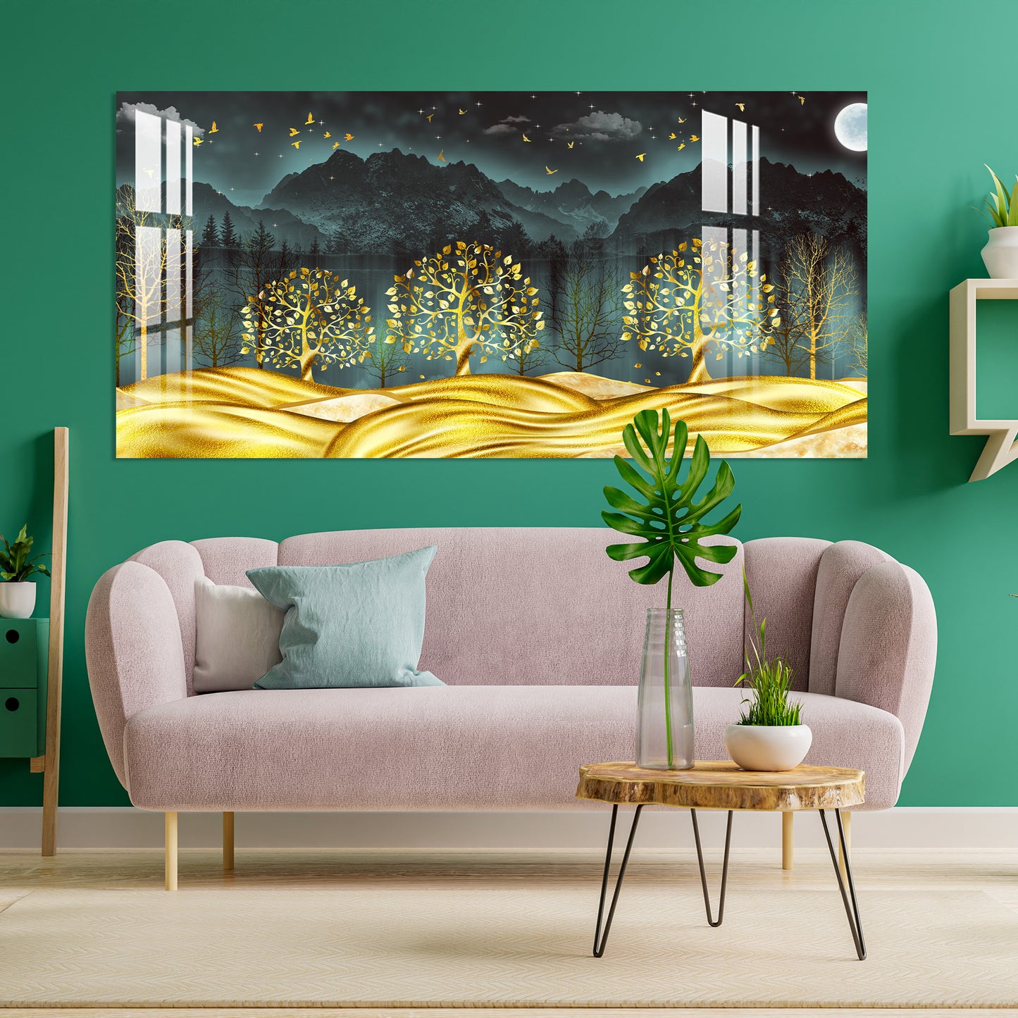 Moon Over Mountains Acrylic Wall Art