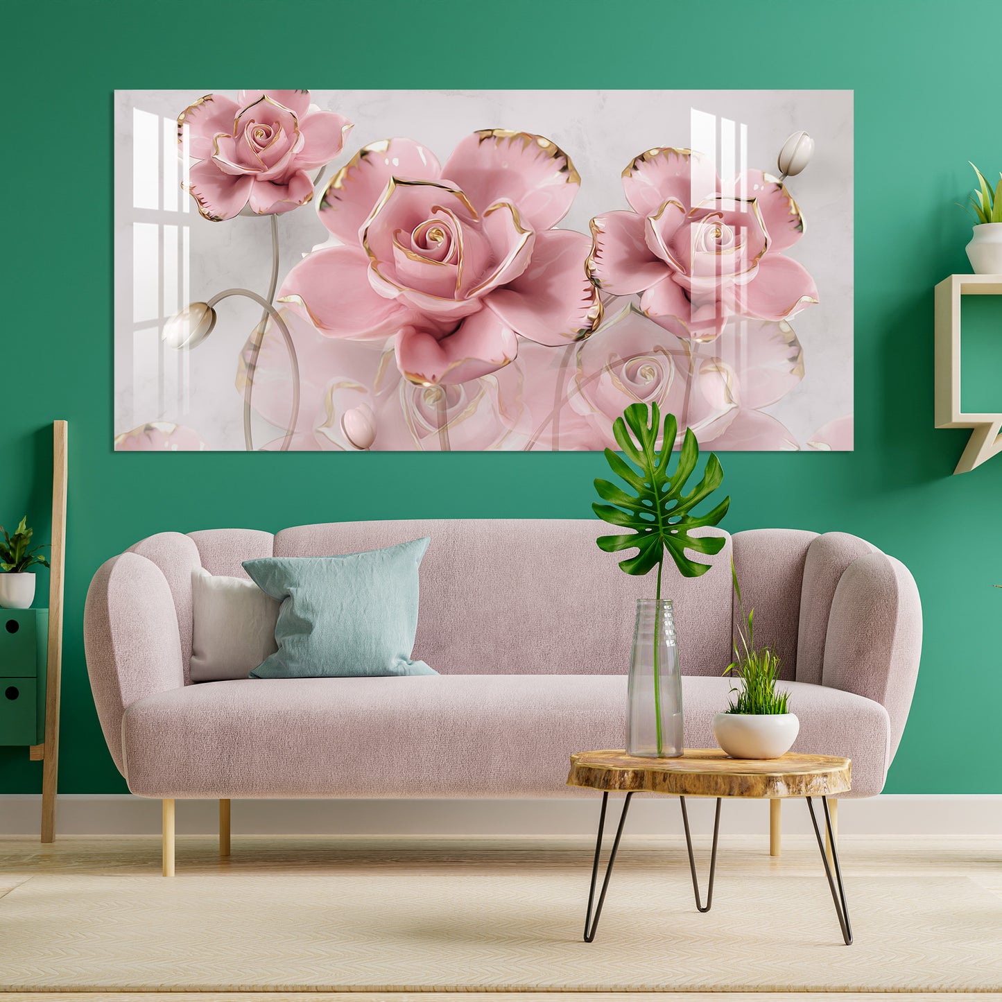 Pink Rose Acrylic Wall Art