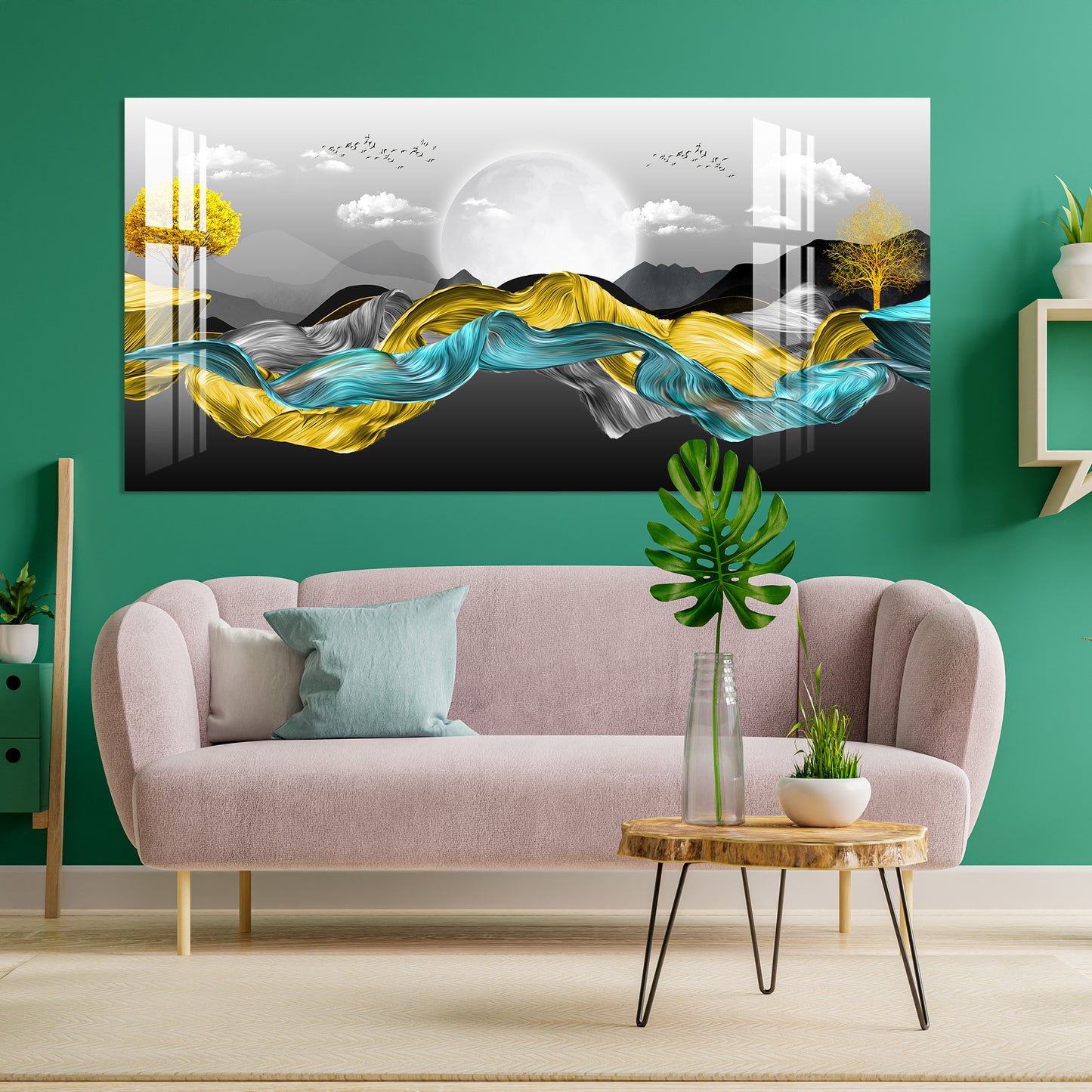 Moon & Mountains Acrylic Wall Art
