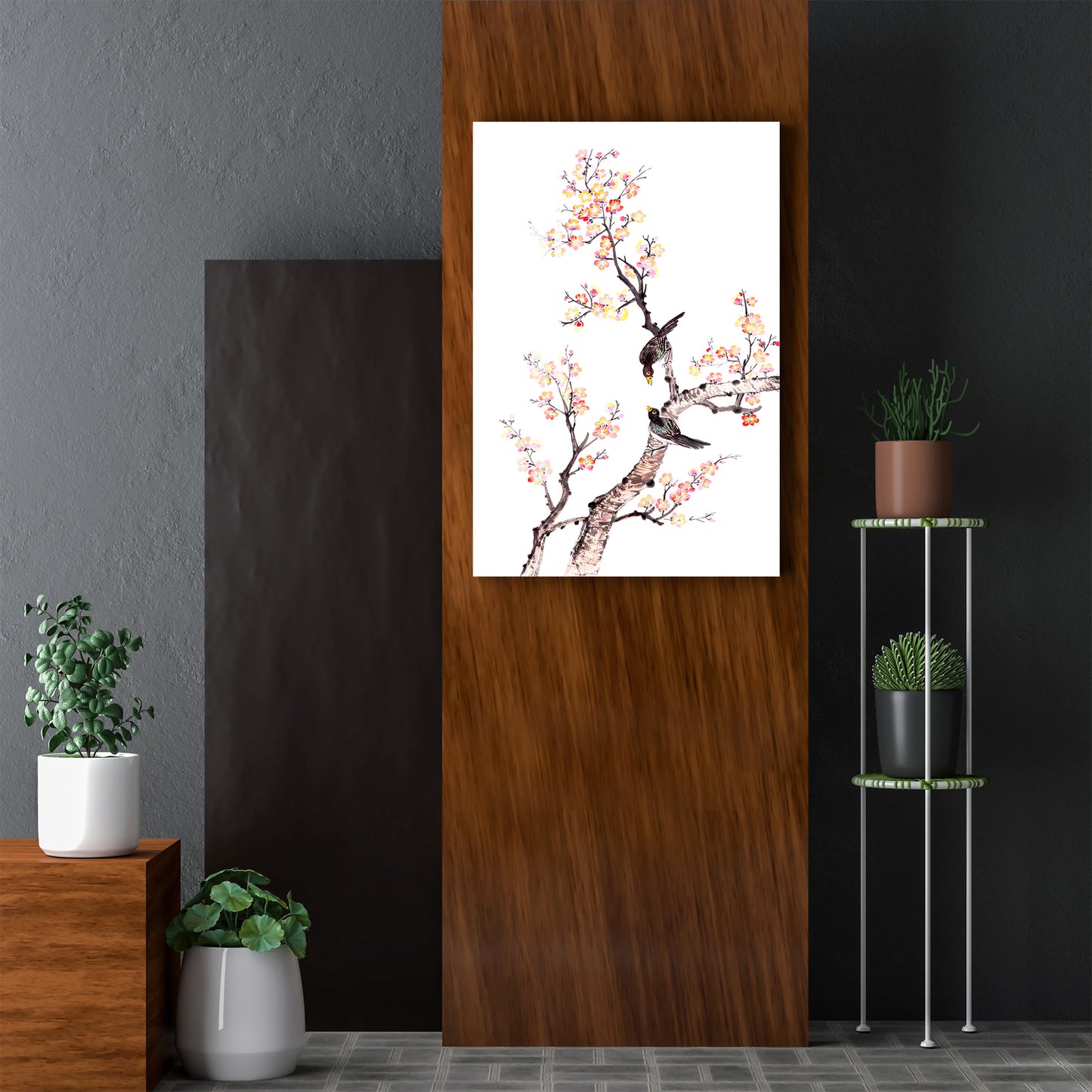 Bird on Blooming Tree Acrylic Wall Art