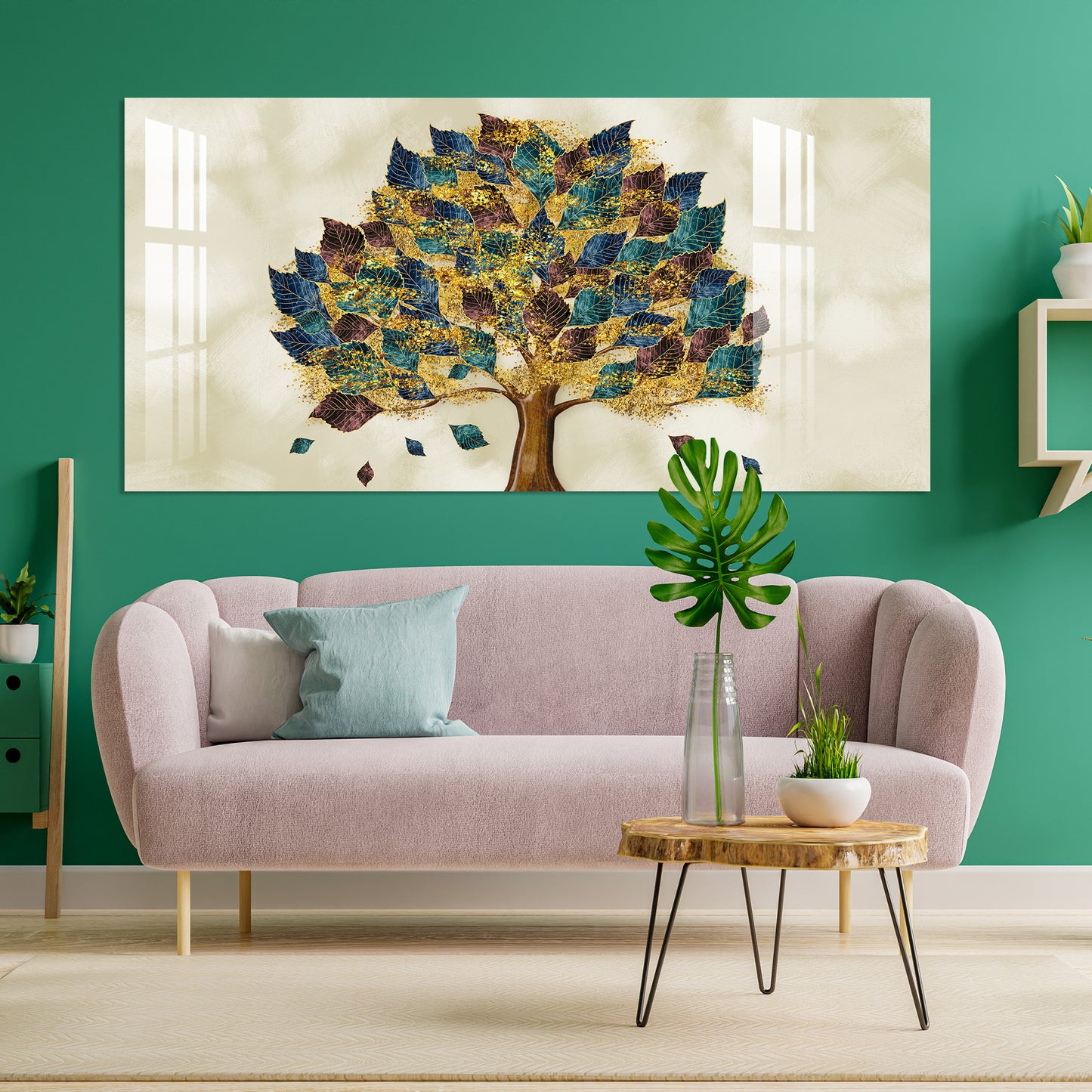Leaves Falling From Tree Acrylic Wall Art