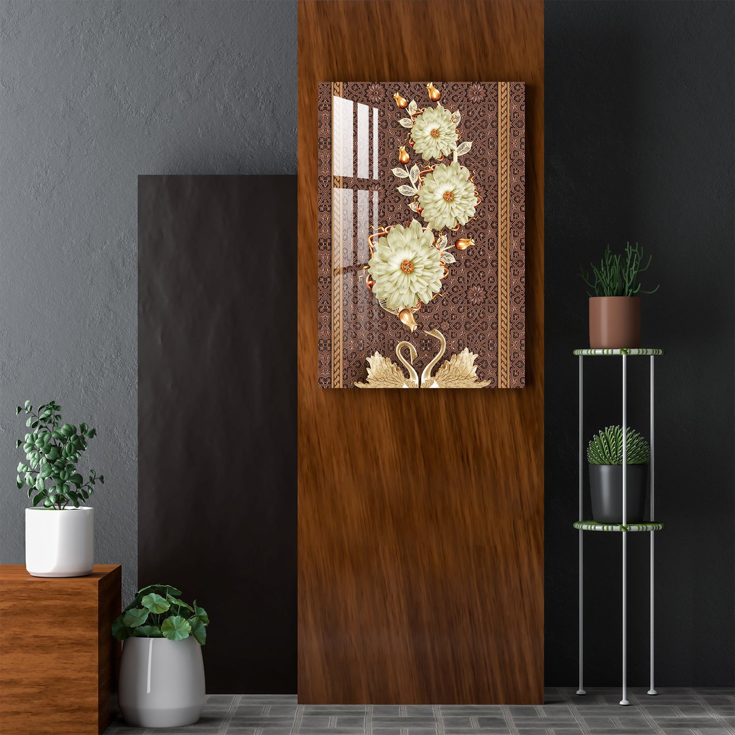 White Monarch Flower Acrylic Wall Art