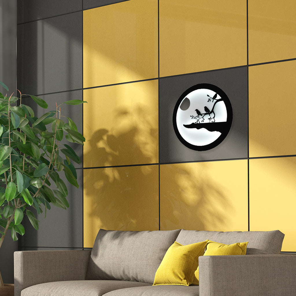 Bird Family Round Shaped LED Wall Light