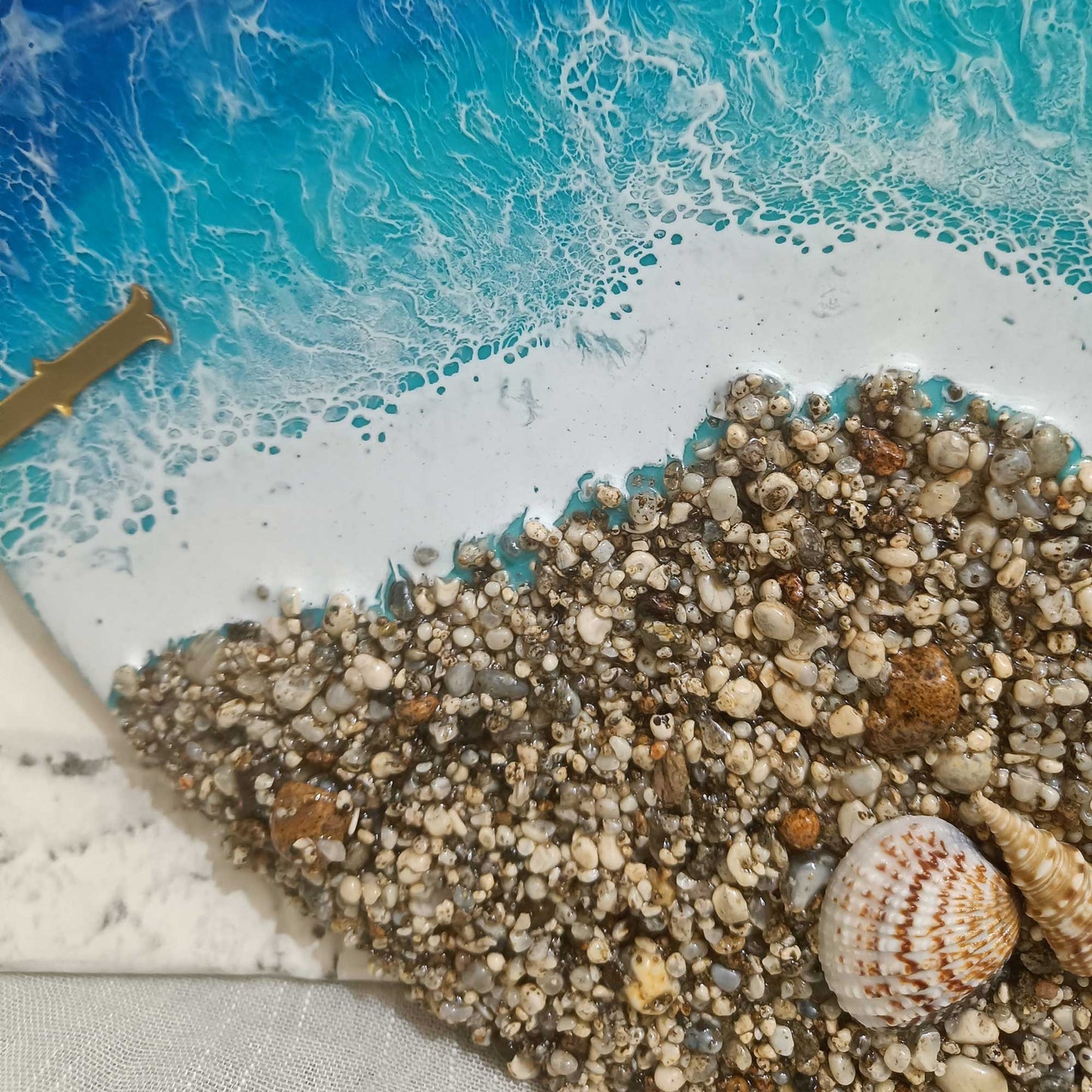 Beach On Sky Epoxy Resin Wall Clock