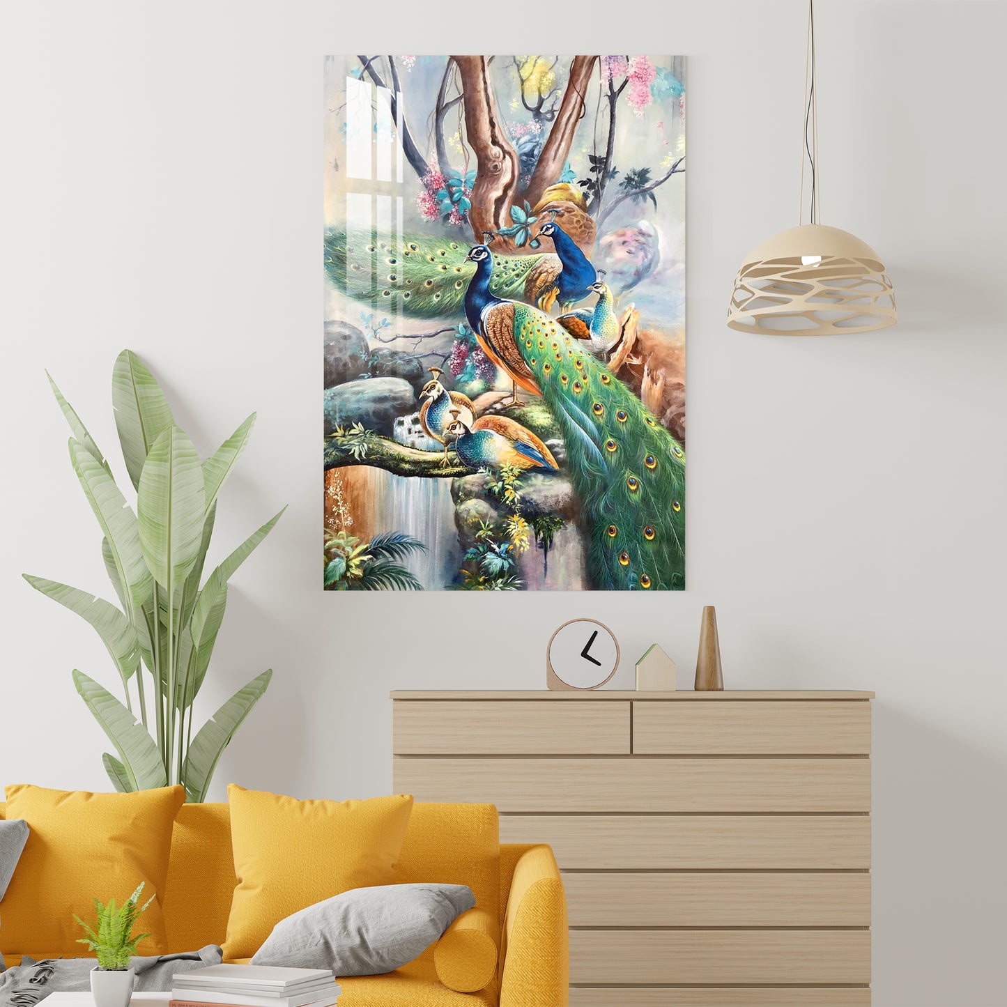 Peacock Family Acrylic Wall Art