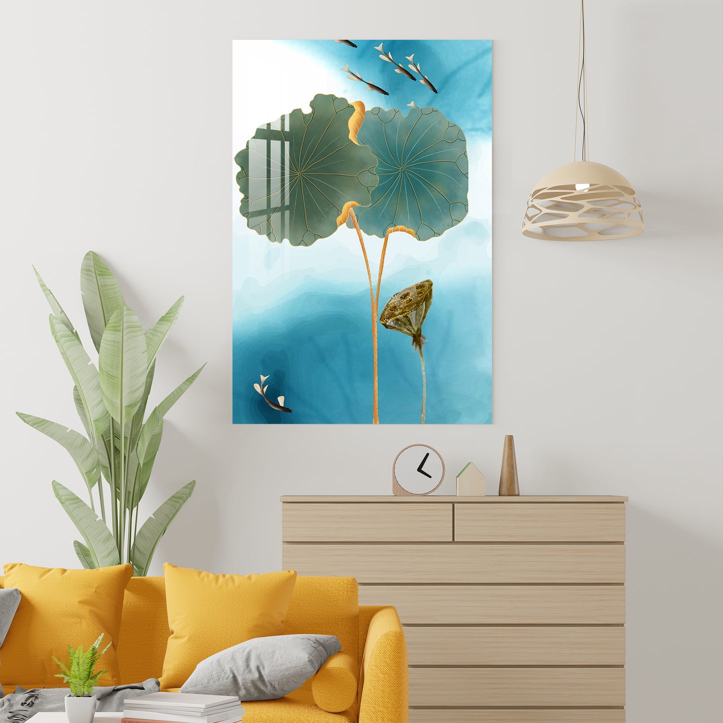 Chinese Lotus Acrylic Wall Art