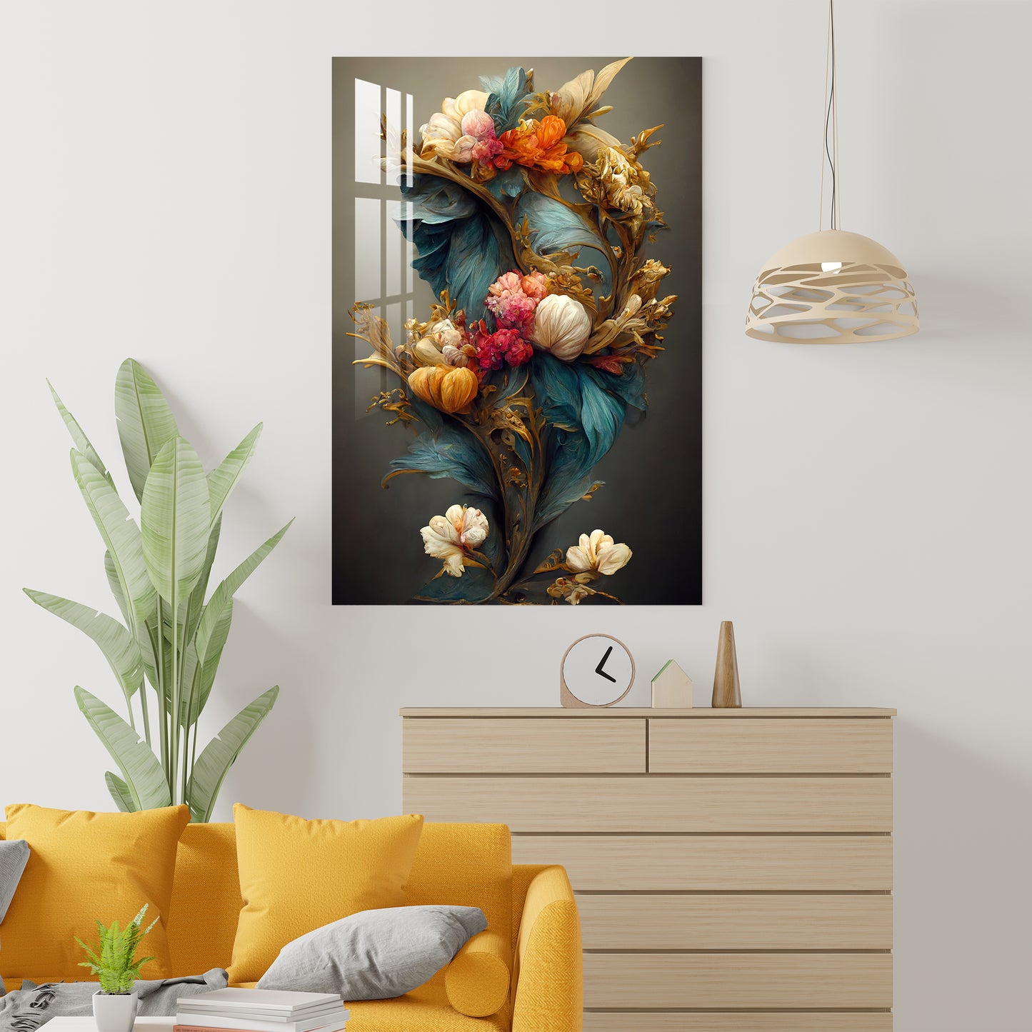 Vintage Vibe Flowers Acrylic Wall Art