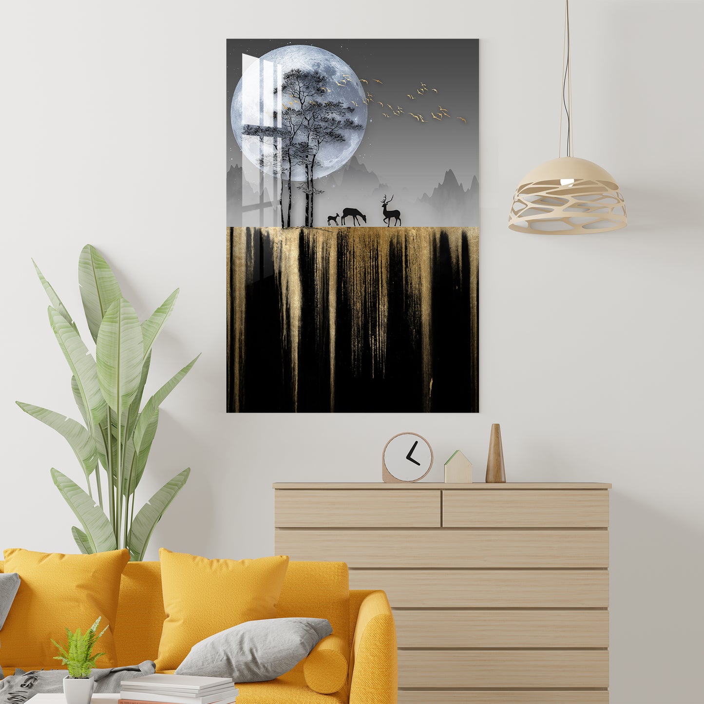 Full Moon Jungle Night Acrylic Wall Art
