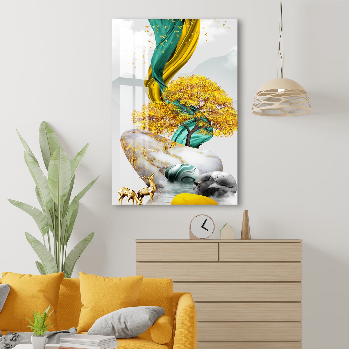 Golden Affection Acrylic Wall Art