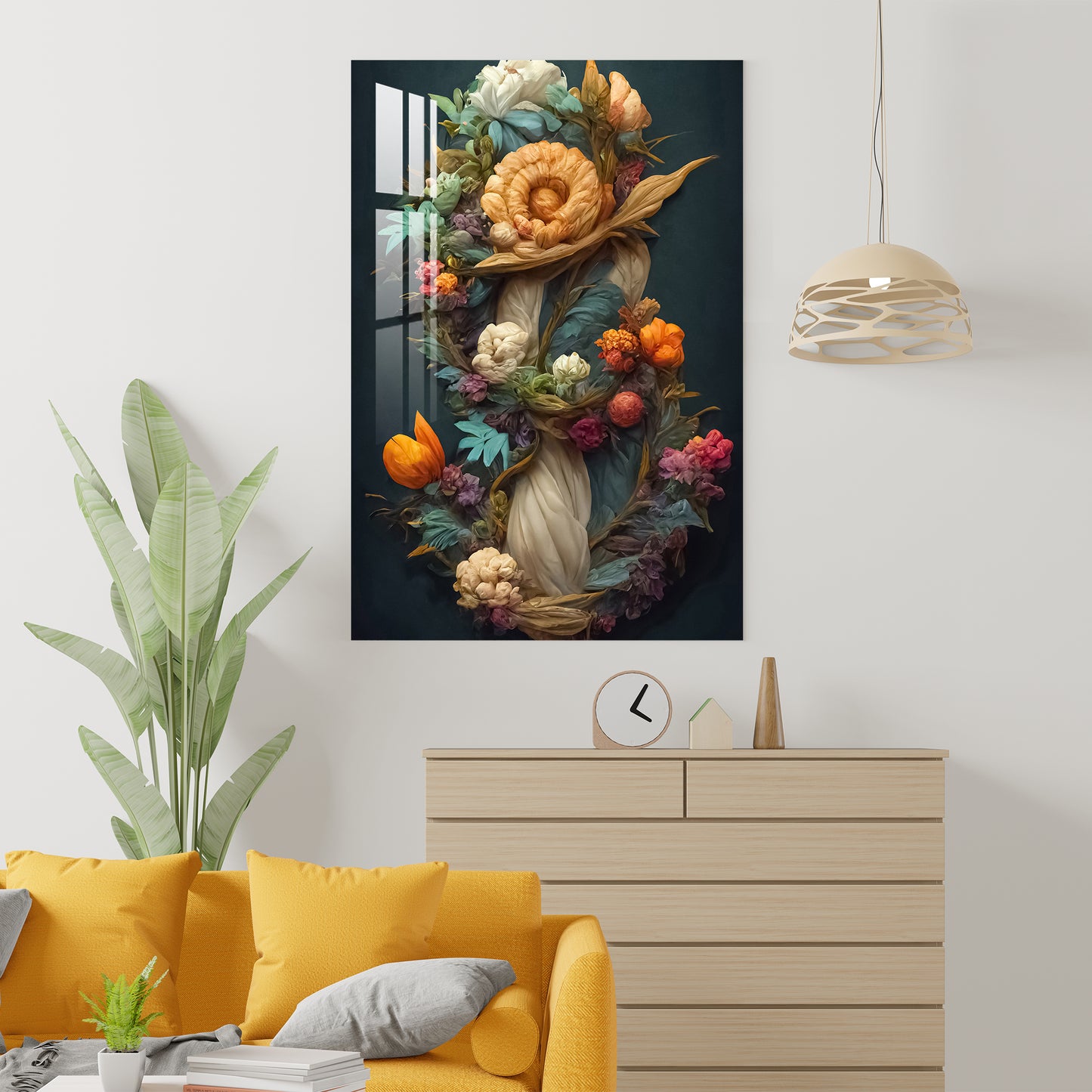 Retro Decorative Flower Acrylic Wall Art