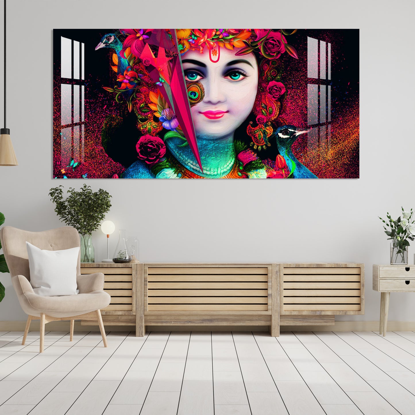 Rosy Krishna Acrylic Wall Art