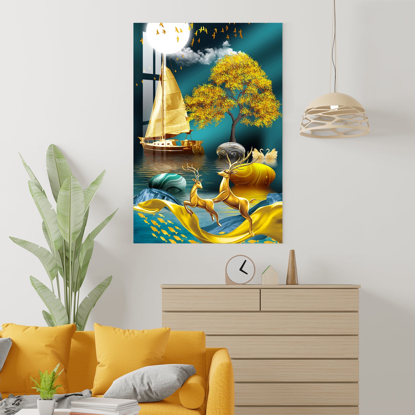 Golden Forest Acrylic Wall Art