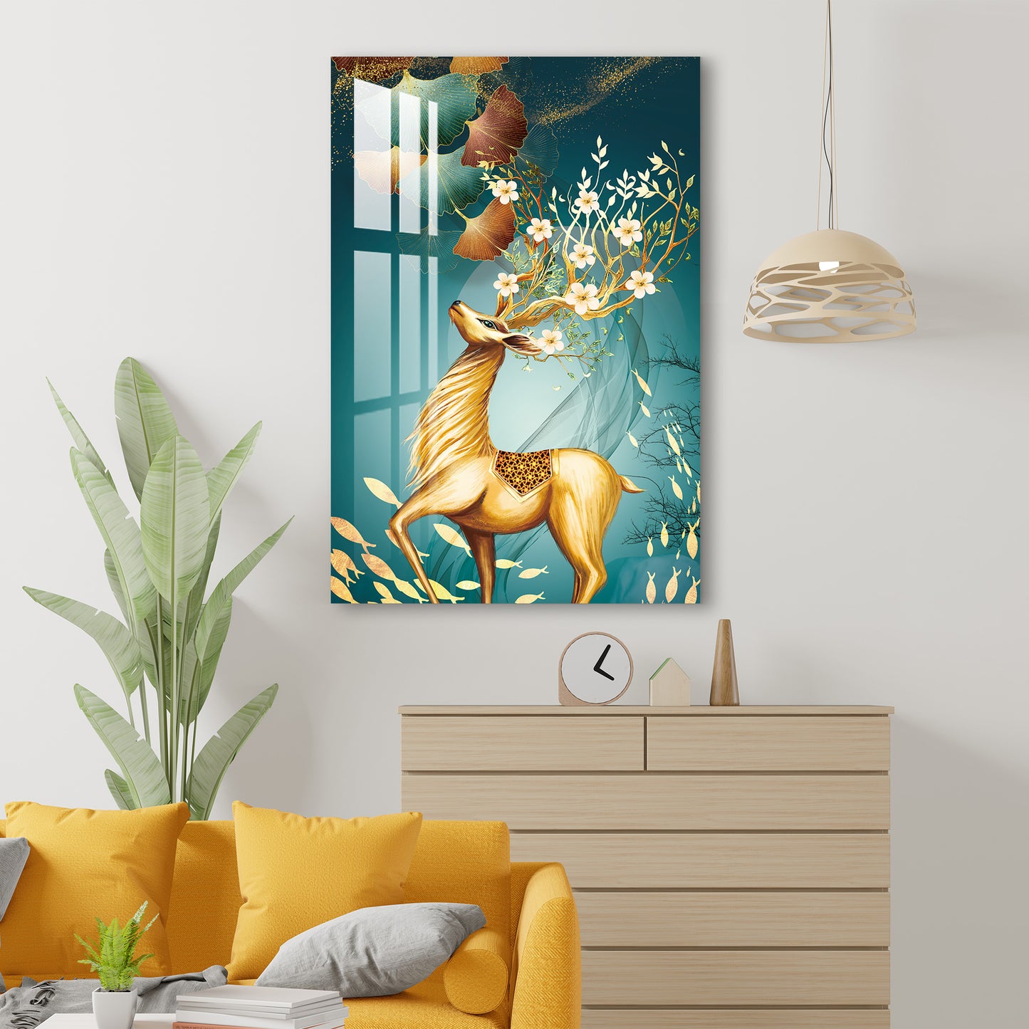 Surrealistic Floral Deer Acrylic Wall Art