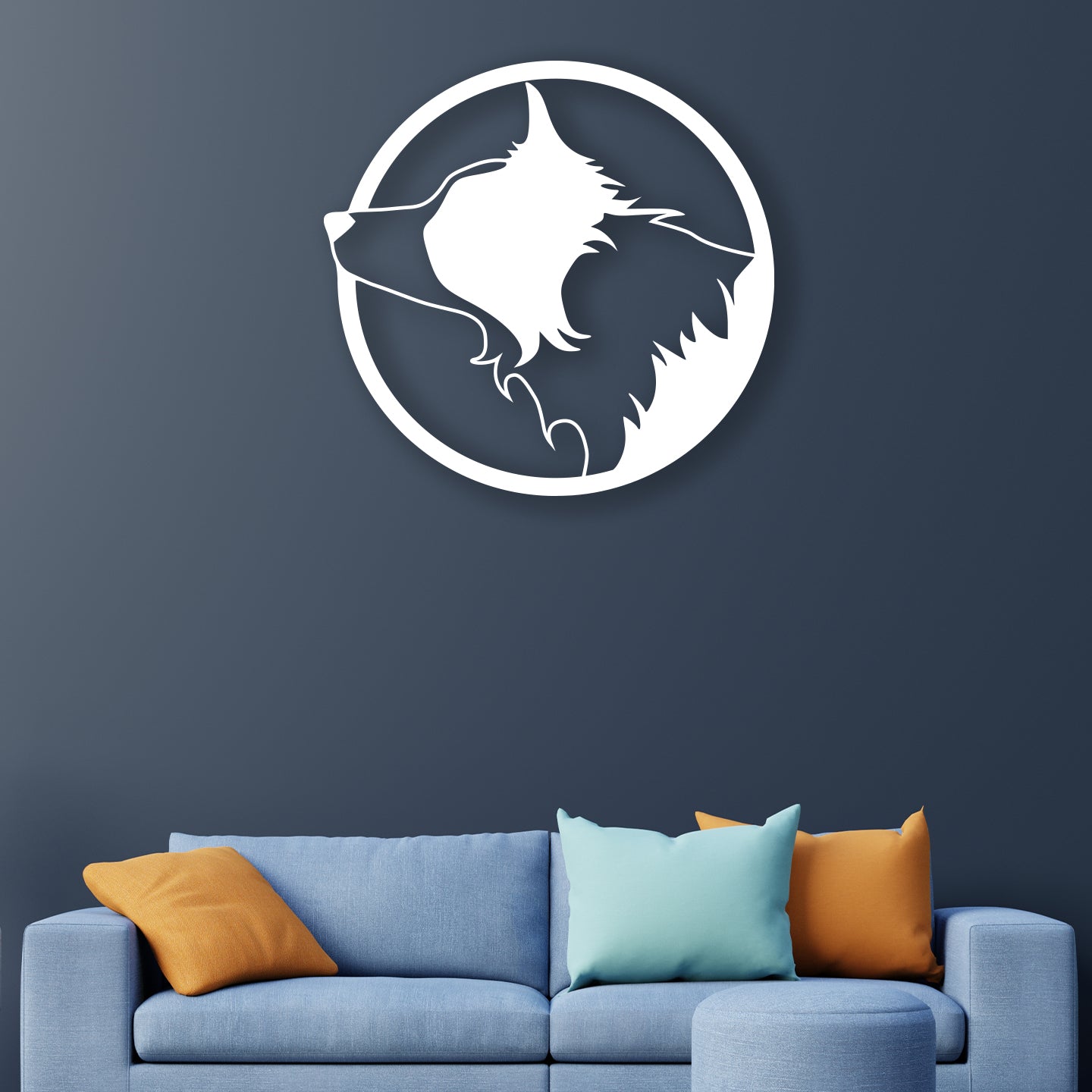 Wolves Face Metal Wall Art