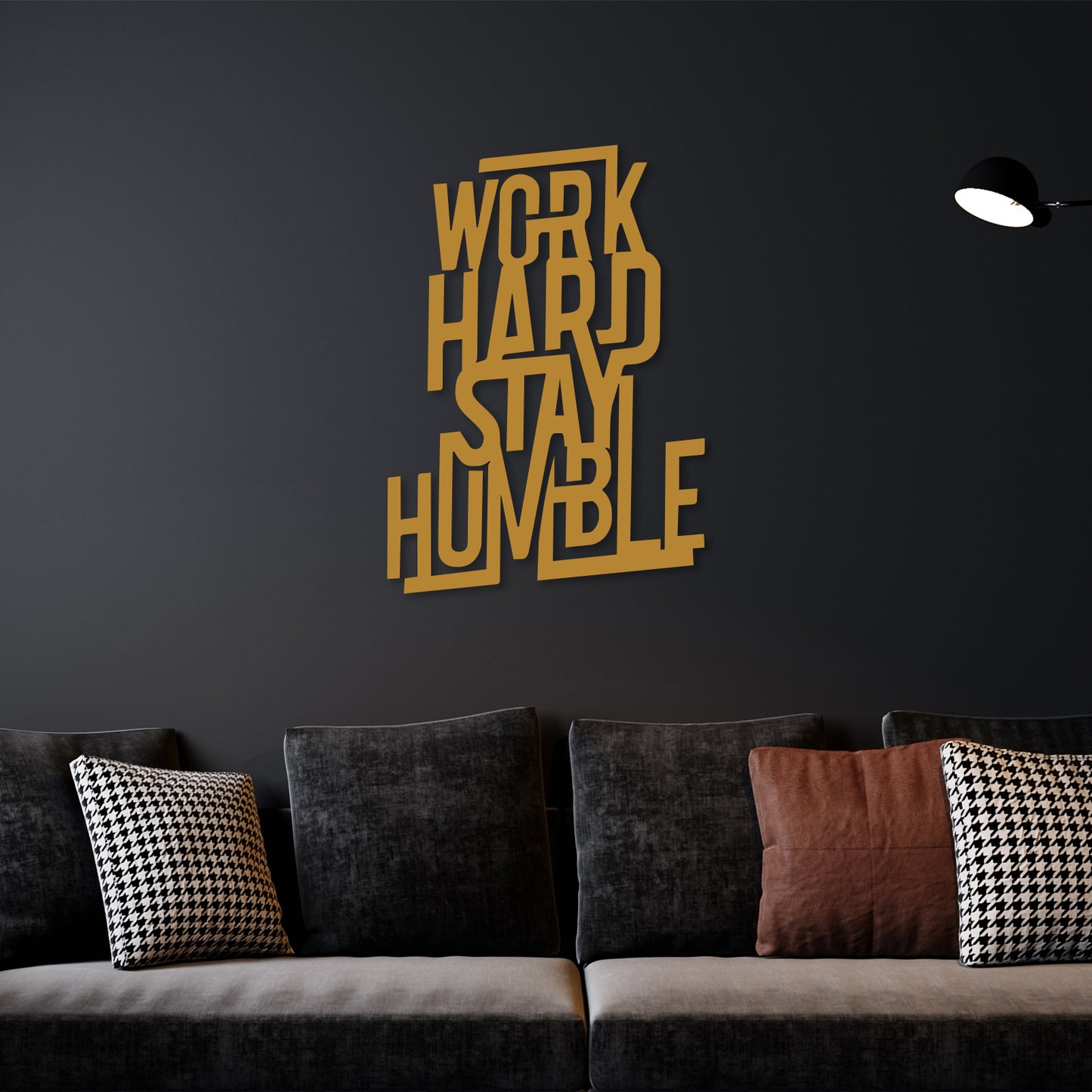 Elegant Work Hard Metal Wall Art