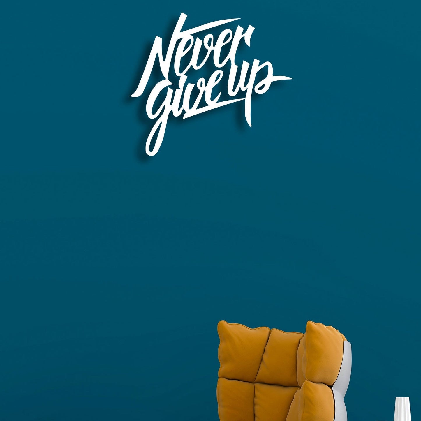 Stylish Never Give Up Metal Wall Art 5