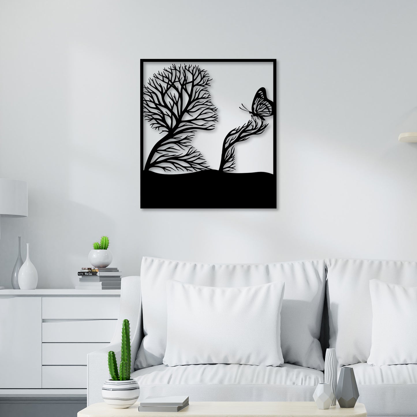 Tree & Butterfly Metal Wall Art