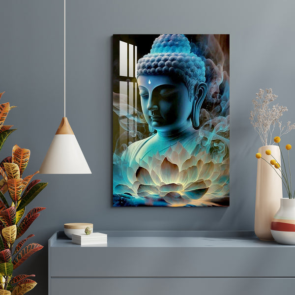 Round Canvas Wall Art Painting Titled: Buddha, Sizes Available