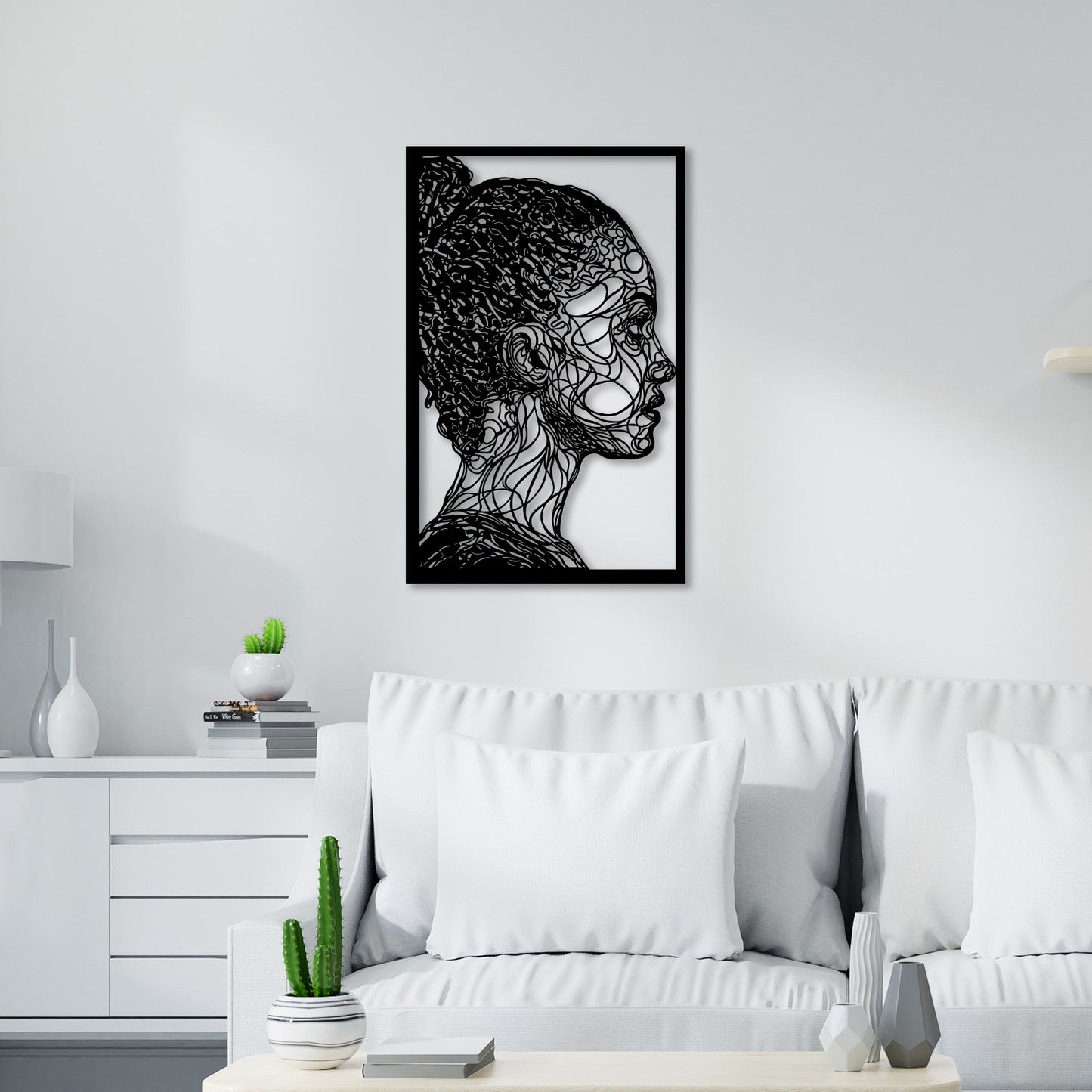 Girl Side Face Metal Wall Art