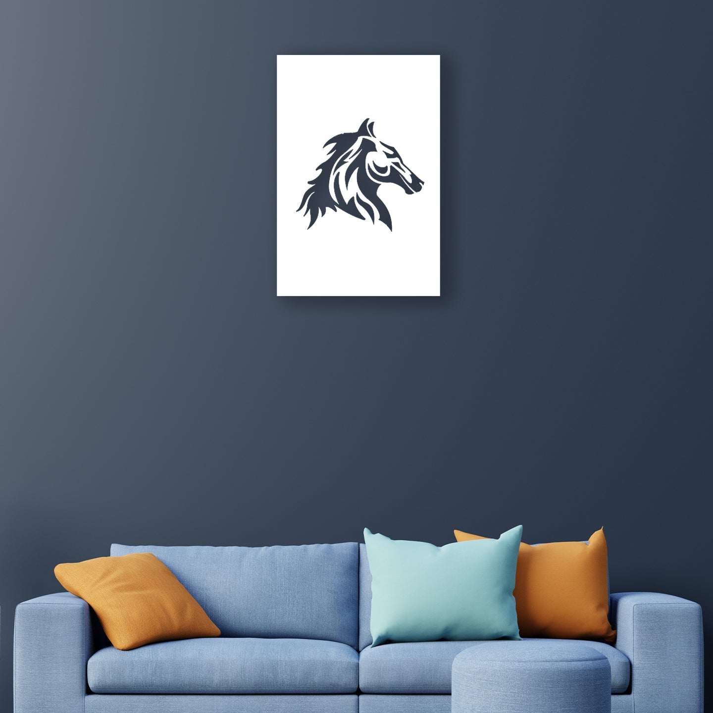 Horse Side Face Metal Wall Art