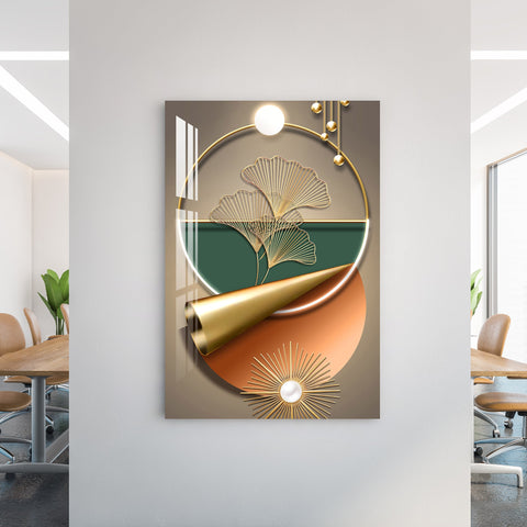 Luxury Golden Strands Acrylic Wall Art - 29.5X20 inches / 5MM