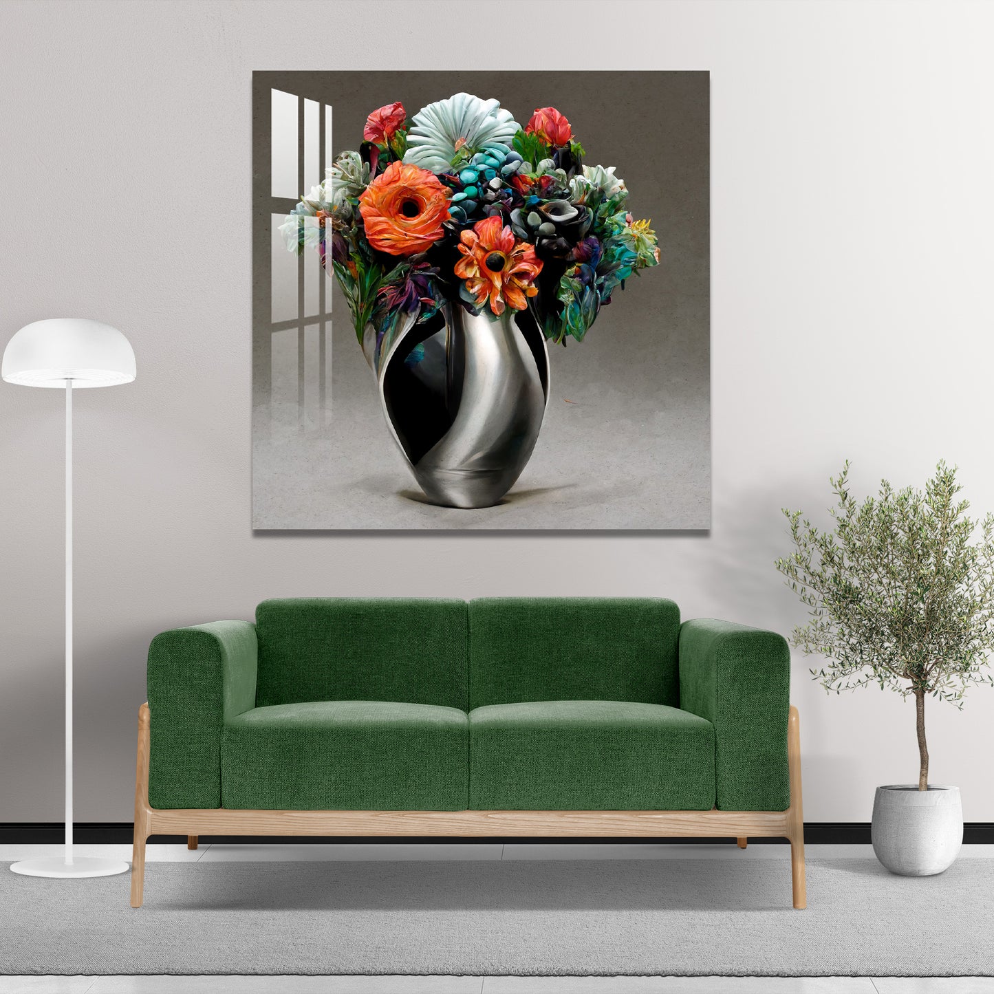 Vase with Orange Flower Acrylic Wall Art