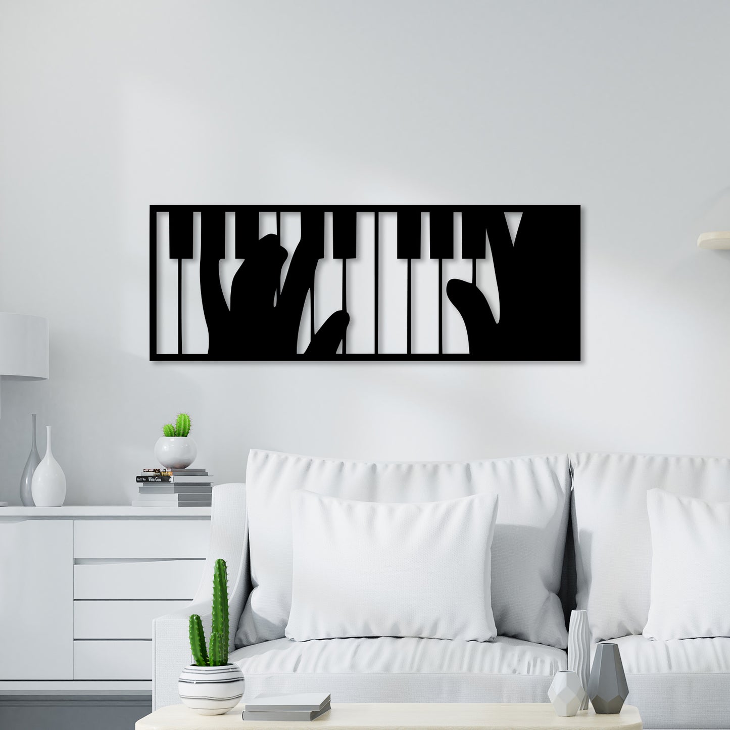 Playing Piano Metal Wall Art