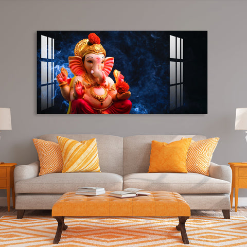 Magical Ganesh Acrylic Wall Art - 41.5X20.5 Inch / 8MM (Premium)