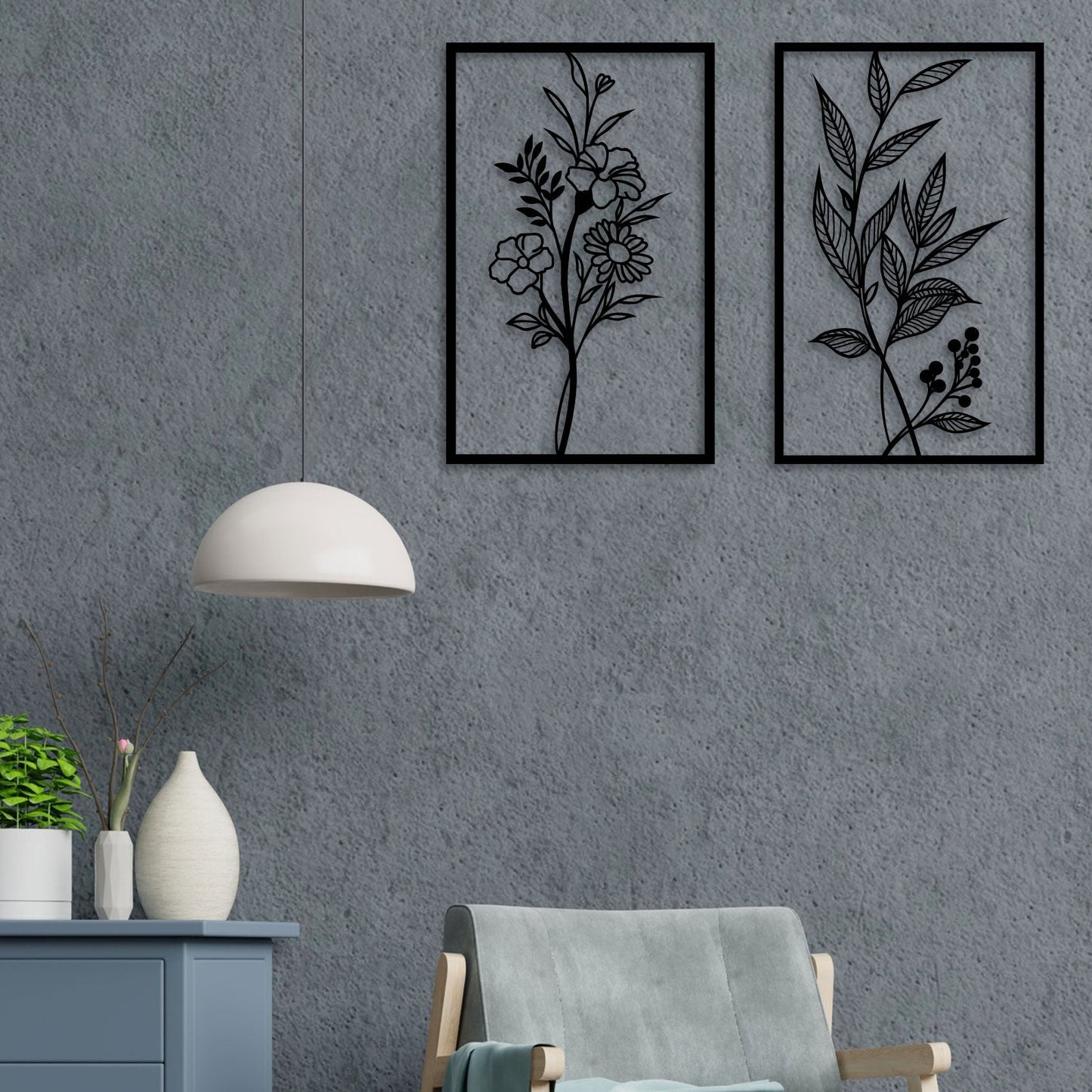 Flower Leaf Metal Wall Art 5