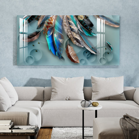 Feather of Fortune Acrylic Wall Art - 29.5X14.5 Inch / 3MM