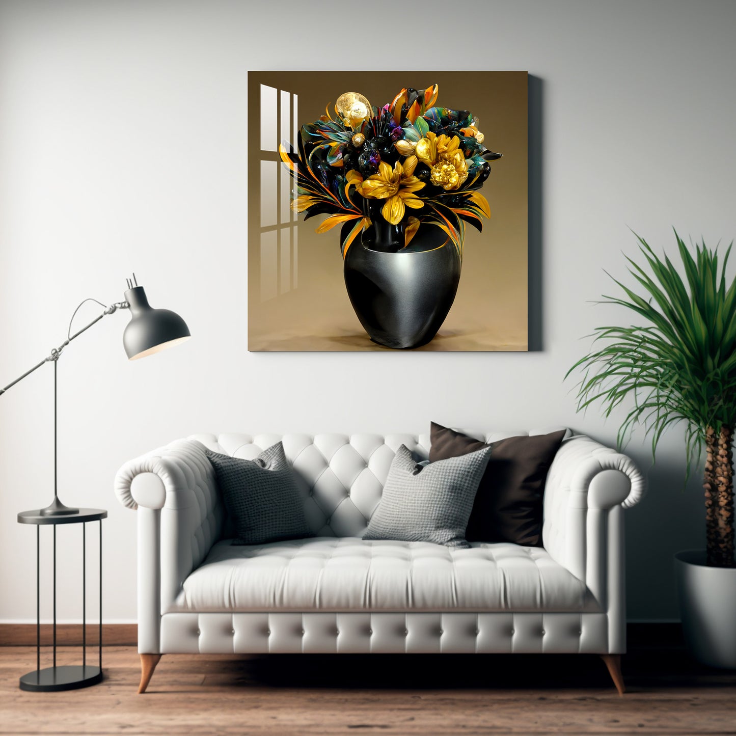 Vase with Yellow Flowers Acrylic Wall Art