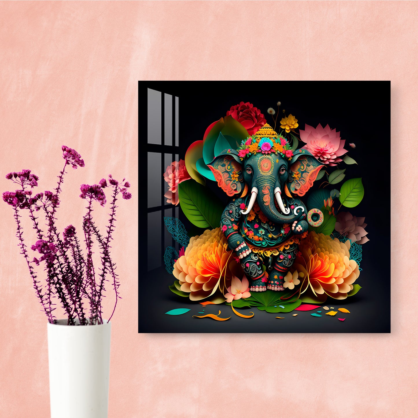 Colorful Ganpati Acrylic Wall Art