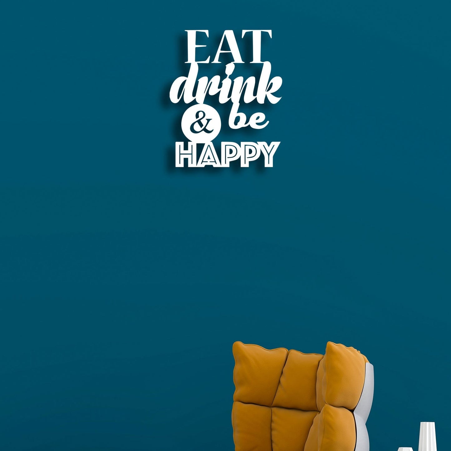 Eat Drink & Be Happy Metal Wall Art 5