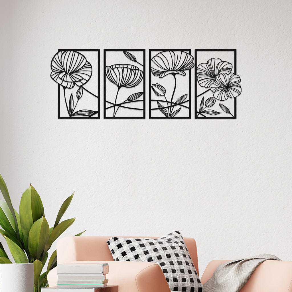 Flower Family Sets Metal Wall Art