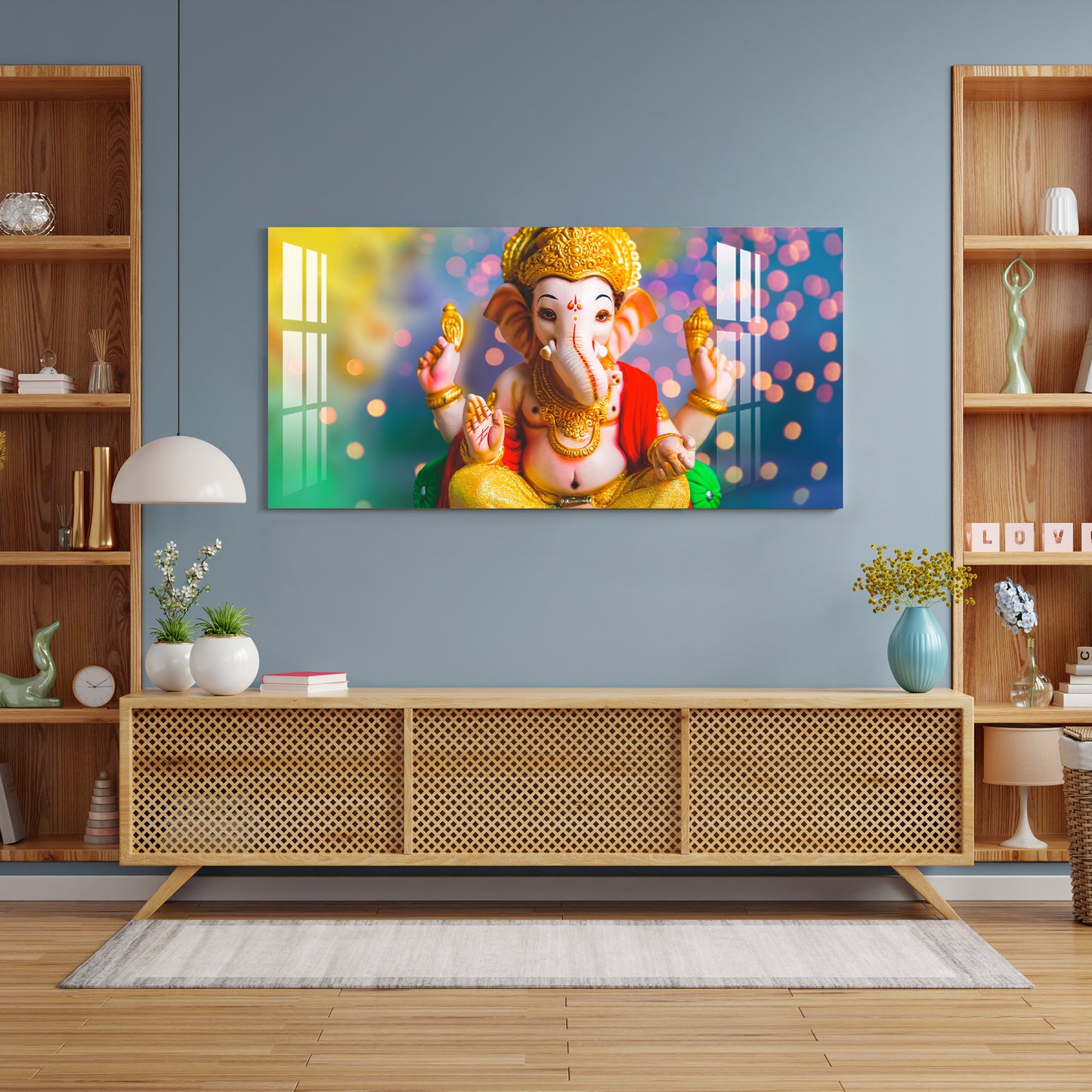 Glittery Ganesh Acrylic Wall Art