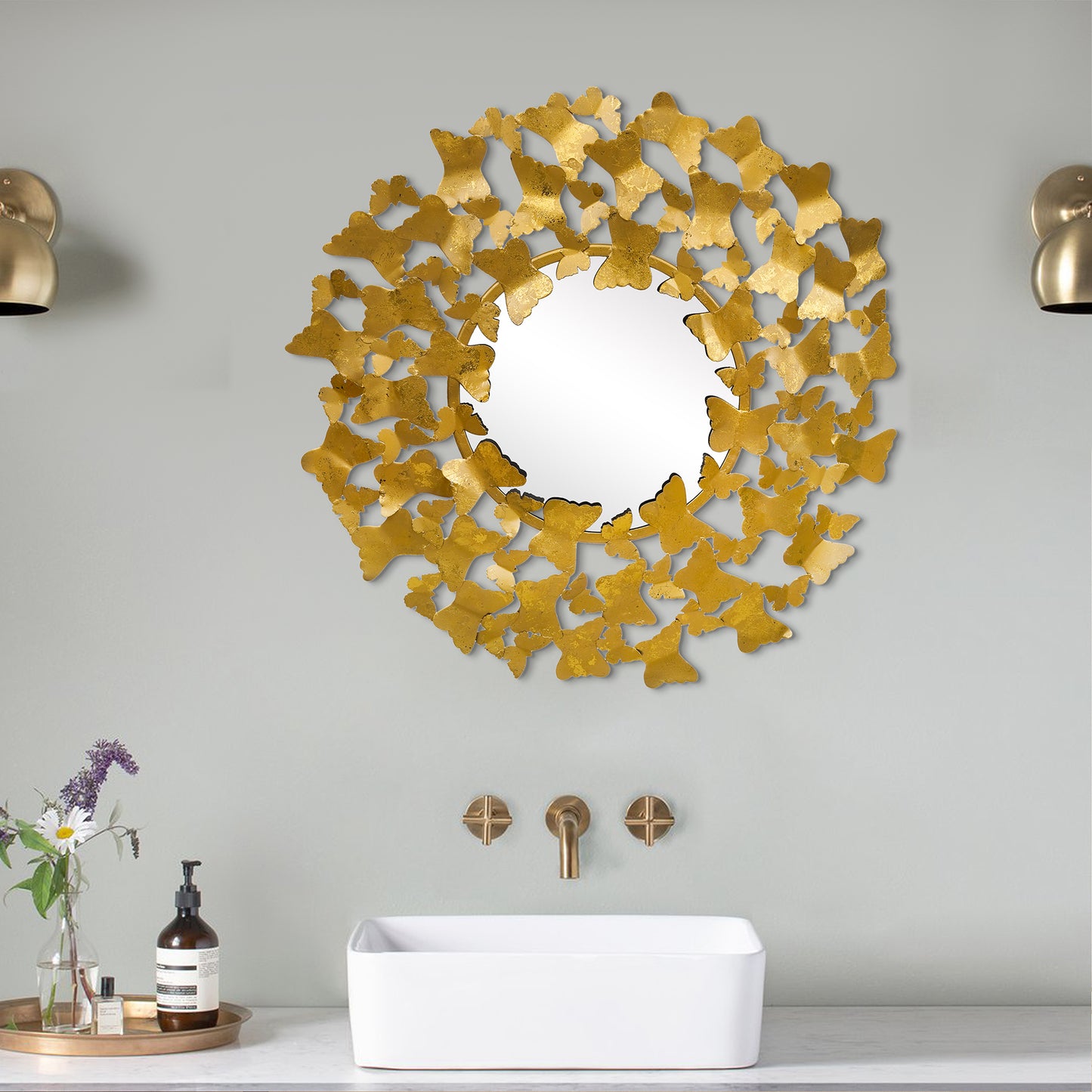Golden Butterfly Designer Wall Mirror