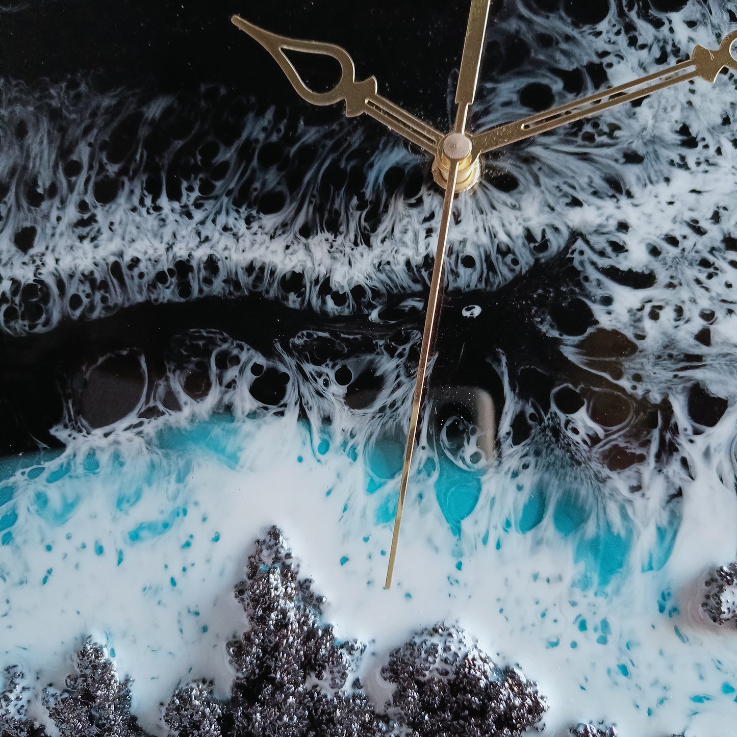 Mountain with Beach Epoxy Resin Wall Clock