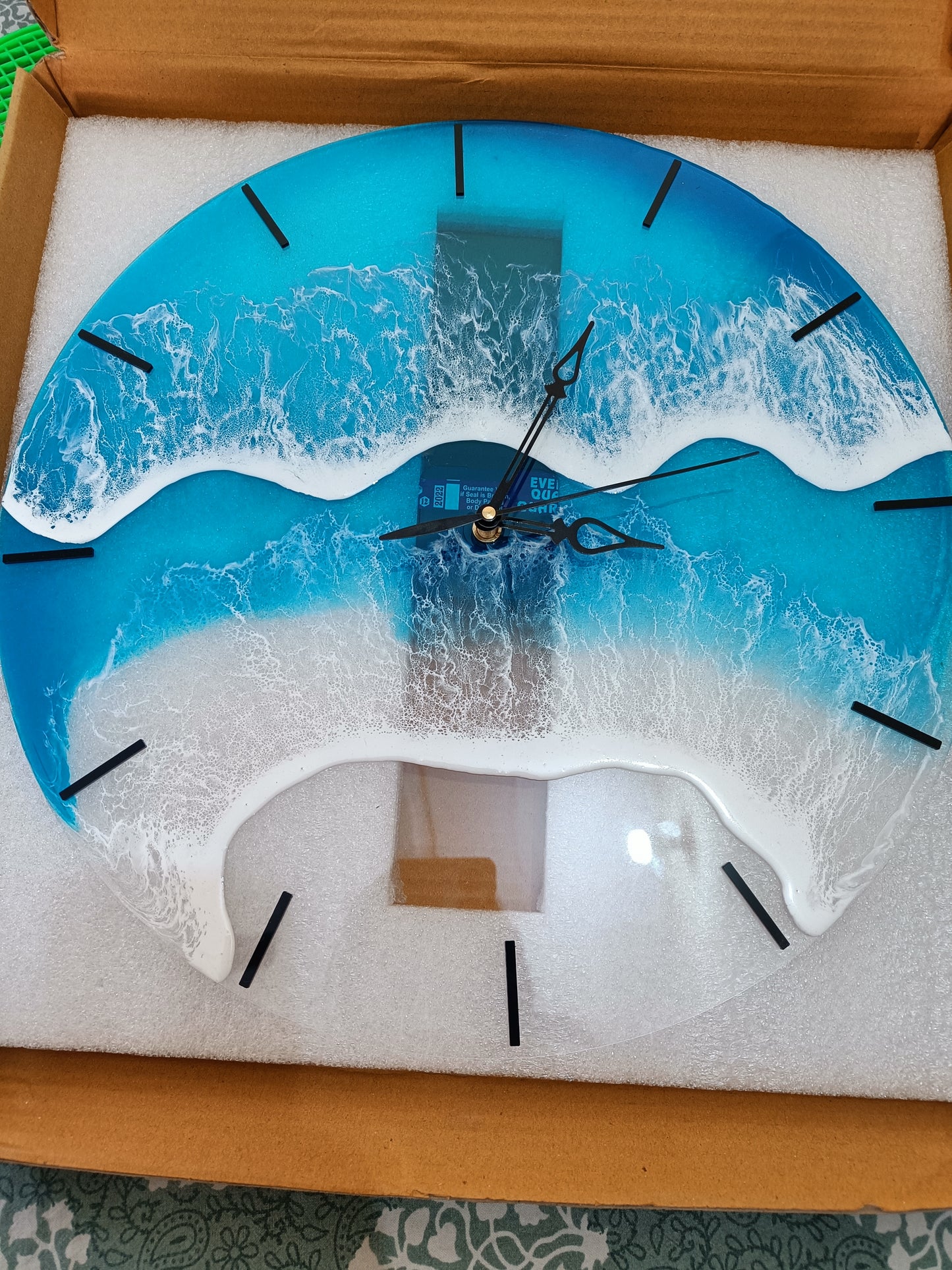 Double Waves Epoxy Resin Acrylic Wall Clock