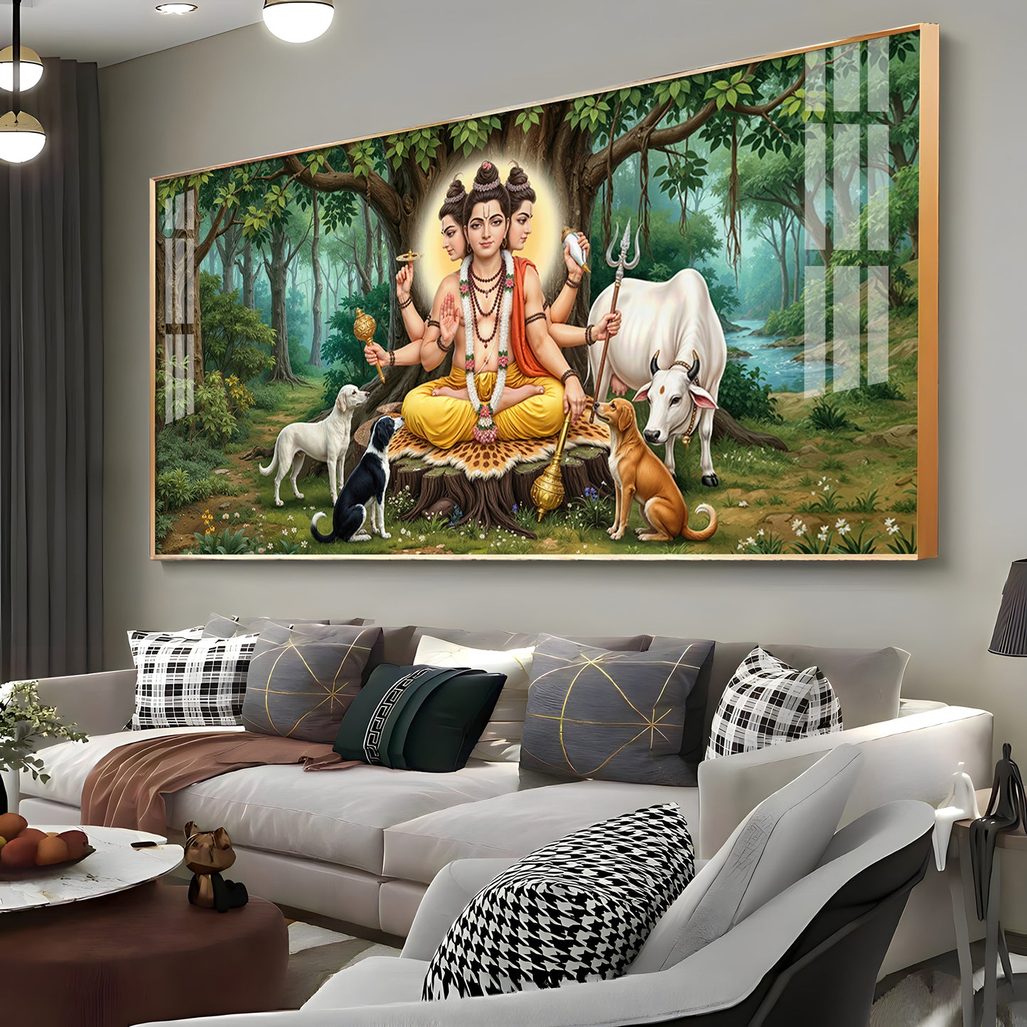 Lord Dattatreya Dattaguru Premium Acrylic Horizontal Wall Art