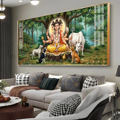 Lord Dattatreya Dattaguru Premium Acrylic Horizontal Wall Art
