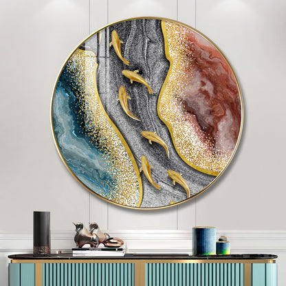 Oceanic Embrace Premium Acrylic Round Wall Art
