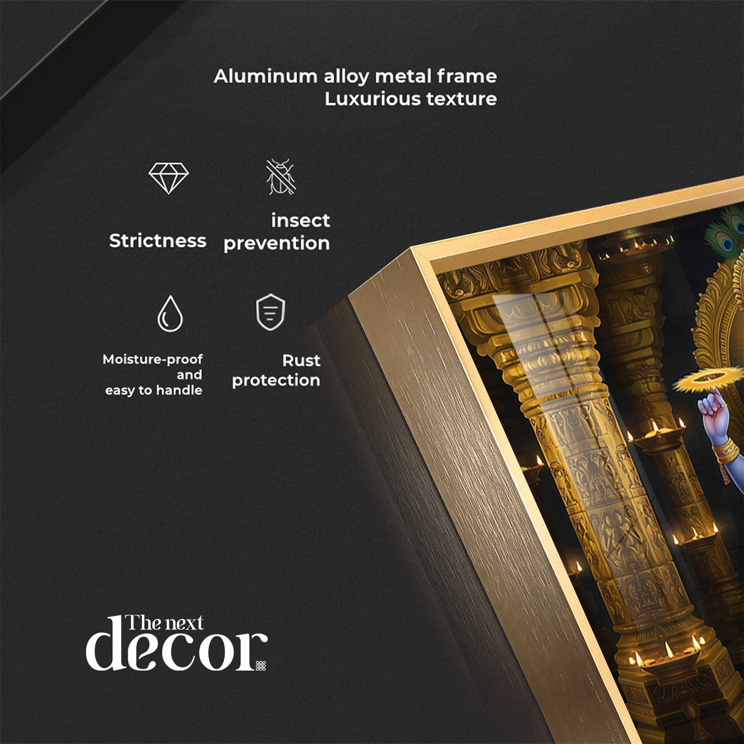 Lord Ganesha's Grace With Lord Vishnu Premium Acrylic Horizontal Wall Art