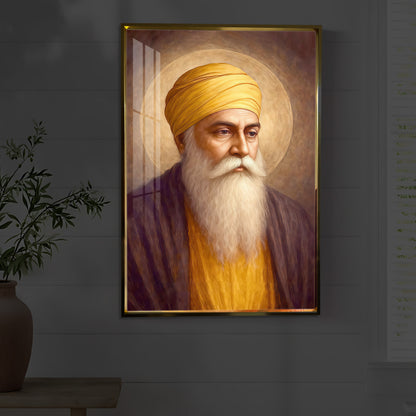 Guru Nanak Dev Ji Modern Luxury Backlight Vertical Wall Art