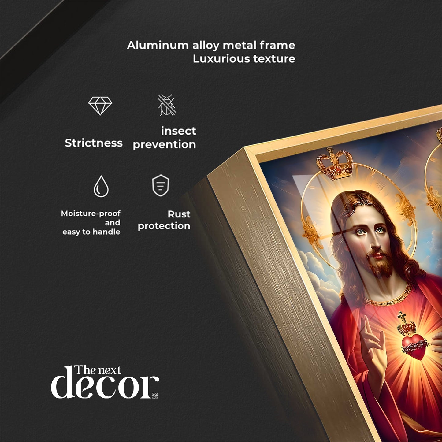 Sacred Heart of Jesus and Mary Premium Acrylic Square Wall Art