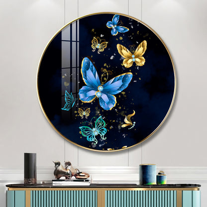 Butterfly Haven Premium Acrylic Round Wall Art