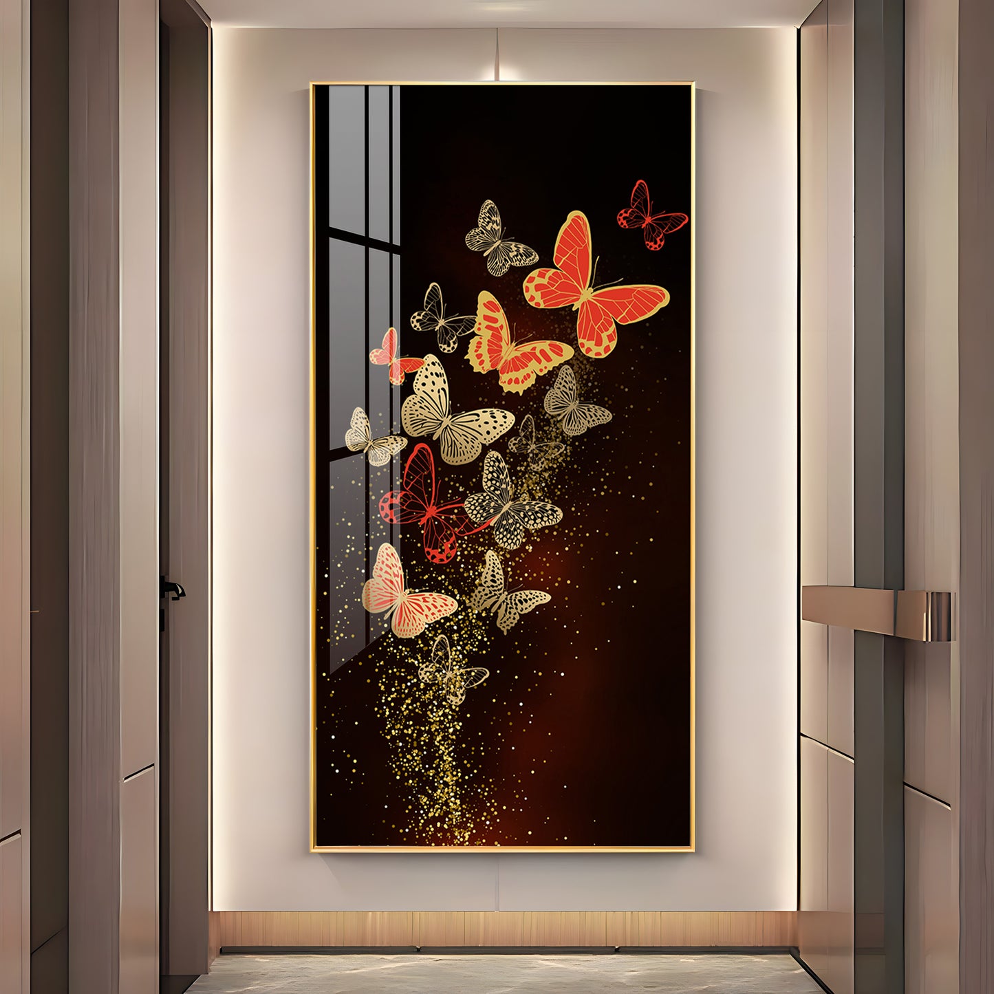 Decorative Butterfly Premium Acrylic Vertical Wall Art