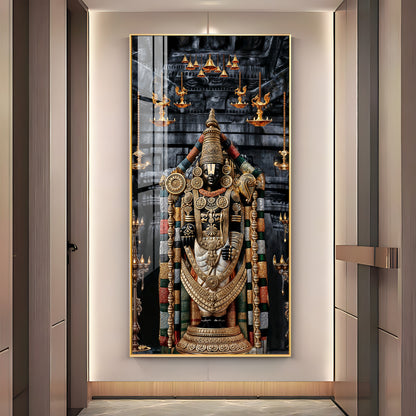 Lord Tirupati Premium Acrylic Vertical Wall Art