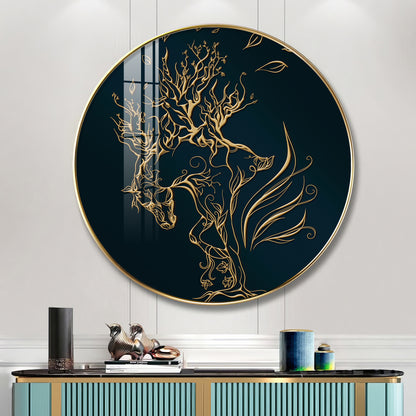 Golden Halo Premium Acrylic Round Wall Art