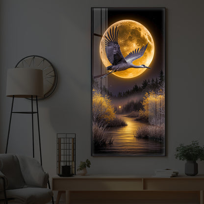 Regalia Bird Modern Luxury Backlight Vertical Wall Art