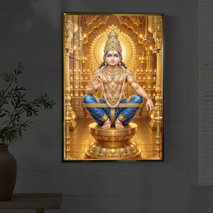 Ayyappan Swamy Modern Luxury Backlight Vertical Wall Art